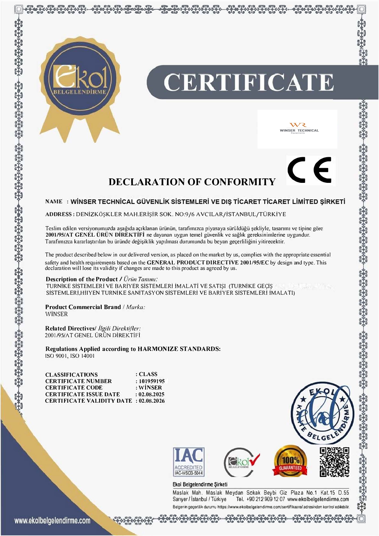 ISO 9001:2015 Quality Management System Certificate